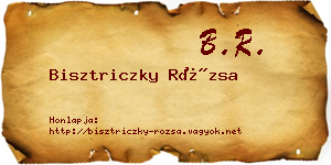 Bisztriczky Rózsa névjegykártya
