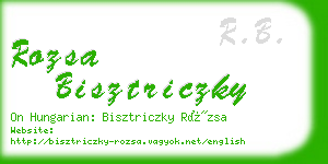 rozsa bisztriczky business card